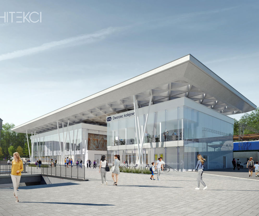 Projekt nowego dworca w Koszalinie z przeszkloną elewacją i białym dachem. O szczegółach przeczytasz na Architektura.