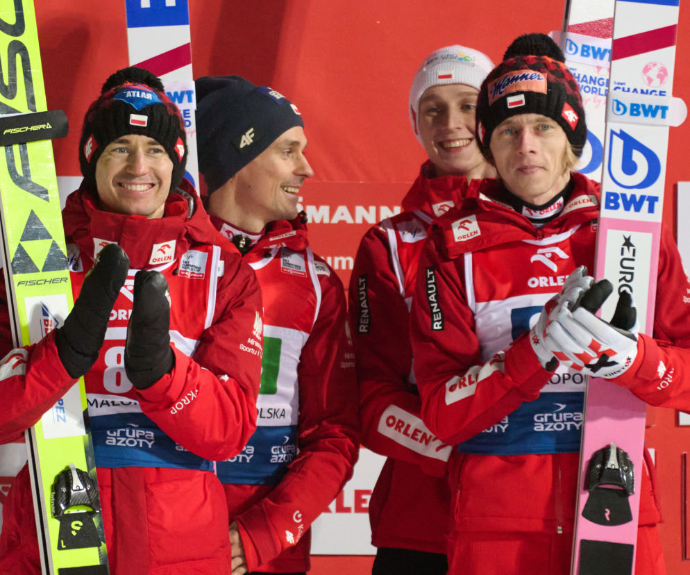 Polscy skoczkowie Kamil Stoch, Dawid Kubacki, Piotr Żyła