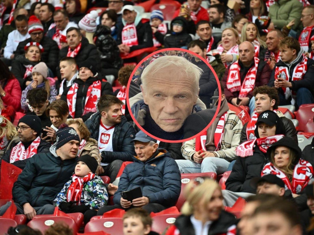Janusz Waluś na meczu Polska - Albania