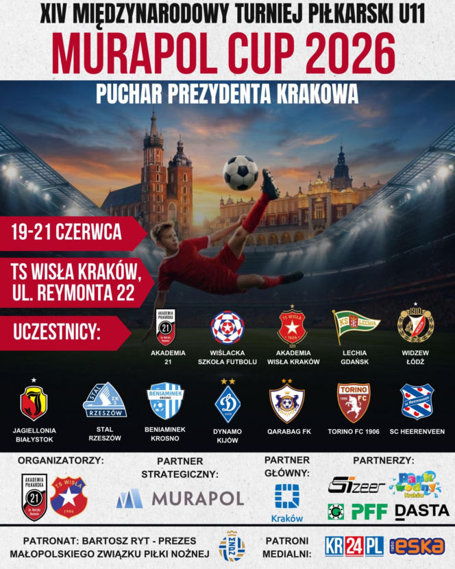Młode talenty z Torino i Dynama Kijów przyjadą do Polski. Kraków czekają wielkie piłkarskie emocje