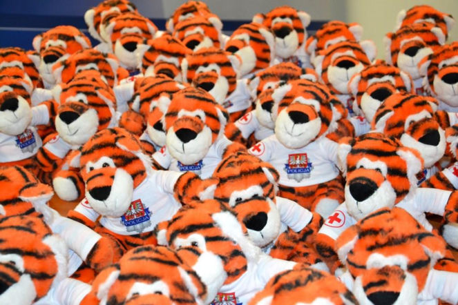 Pluszowych pomocników mają policjanci z Małopolski. Sympatyczne tygrysy cały czas w akcji!