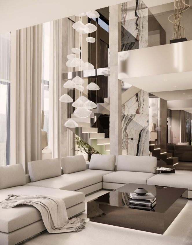 Biel we wnętrzach - projekt Tissu Architecture