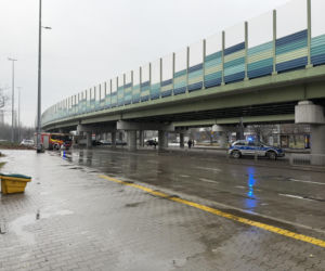 Akcja pirotechników rondo Starzyńskiego