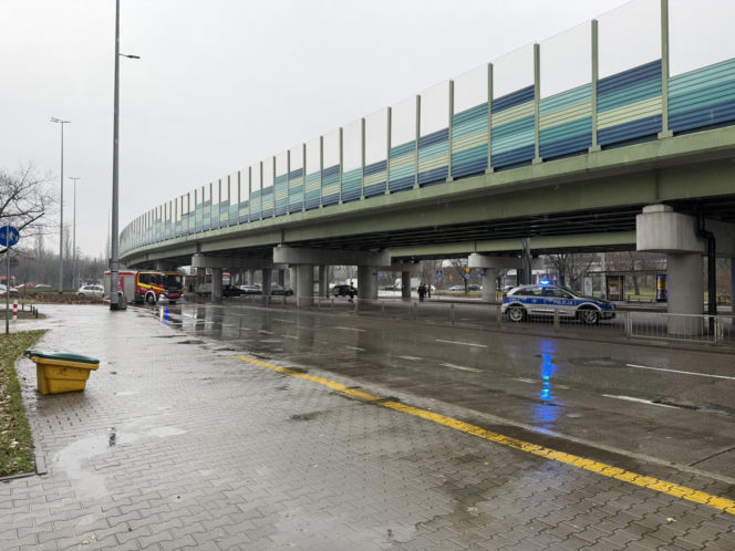 Akcja pirotechników rondo Starzyńskiego