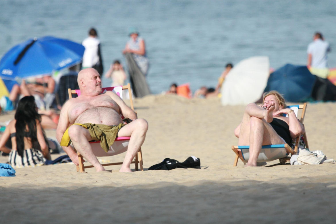 Marian Lichtman na plaży