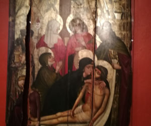 Gotycki obraz Opłakiwanie. Jeden z najcenniejszych eksponatów żywieckiego Muzeum