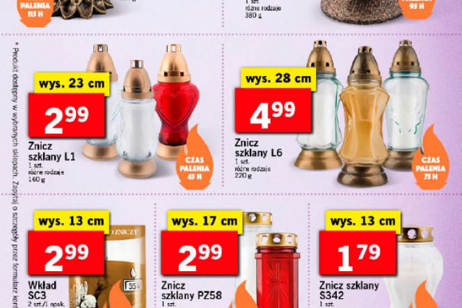 Znicze w Lidlu