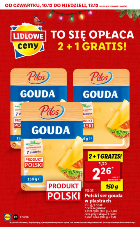  ser gouda w plastrach 2+ 1 gratis