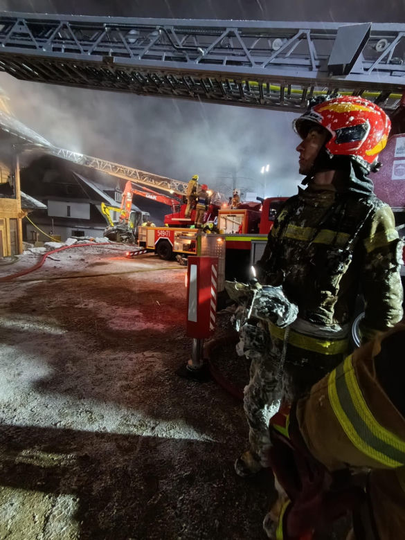 Gaszenie pożaru w Bukowinie Tatrzańskiej