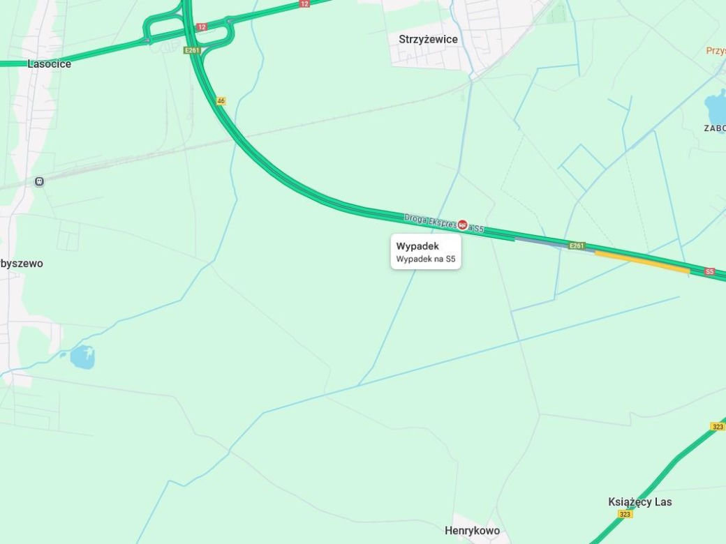 Wypadek na S5 koło Leszna. Zderzyły się bus i samochód ciężarowy