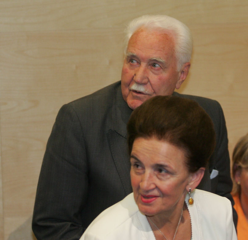Ryszard Kaczorowski z żoną
