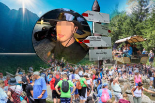 Ukraiński influencer wjechał sportowym autem nad Morskie Oko. Mandat? 100 zł