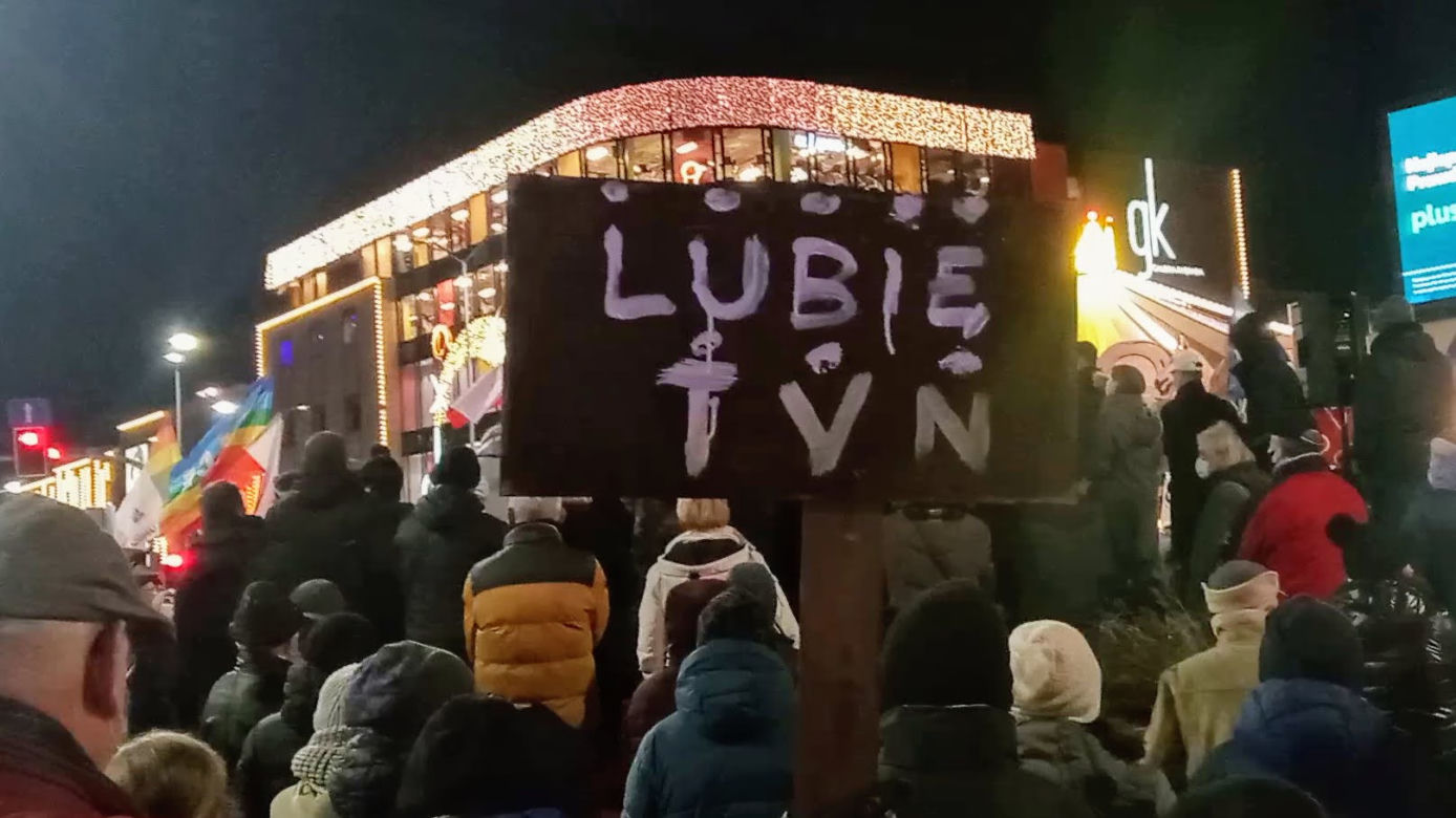 Protest "Wolne media" w Szczecinie