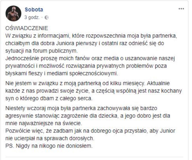 Oświadczenie Soboty