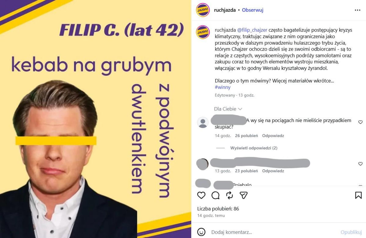 Aktywiści zaatakowali kebab związany z Filipem Chajzerem