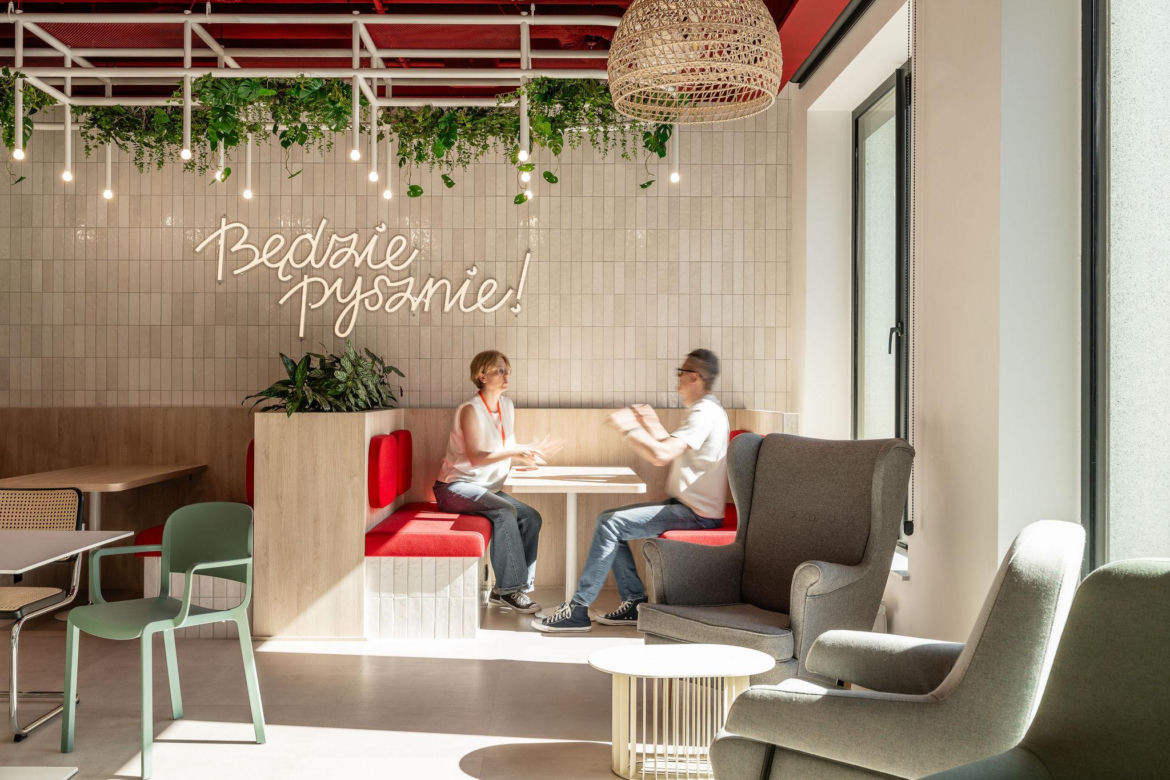 Nowa siedziba KRUK we Wrocławiu; projekt przestrzeni wspólnych: BIT CREATIVE
