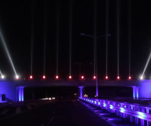 Autostrada A2 - oświetlenie obiektu podczas otwarcia