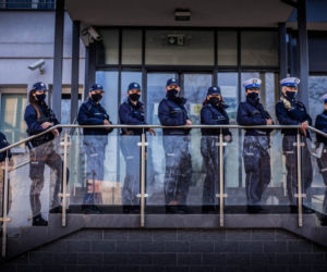 Policjantki pełniące służbę w KWP Białystok