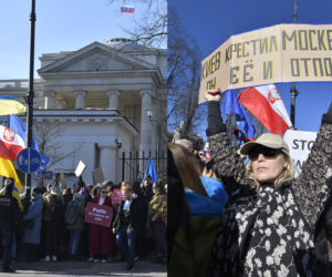 Protest pod Ambasadą Rosji