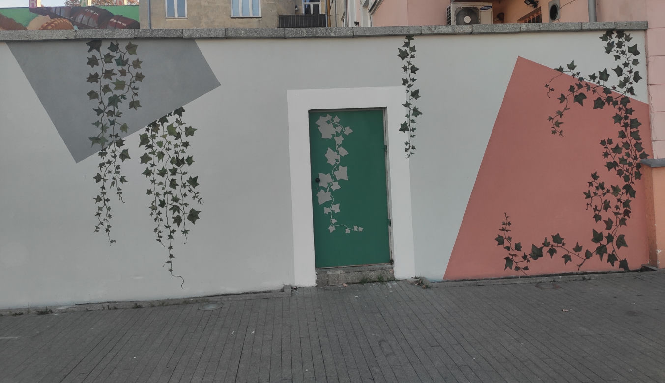 Mural na fontannach w Radomiu