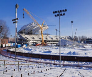Stadion miejski w Rzeszowie - trybuny w budowie 
