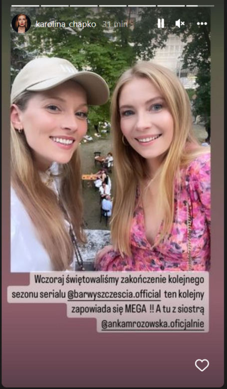 Oficjalna impreza gwiazd Barw szczęścia na koniec sezonu. Anna Mrozowska (Renata), Karolina Chapko (Dominika)