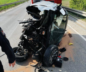 Wypadek na Szosie Zambrowskiej w Łomży. Jedna osoba została poszkodowana!