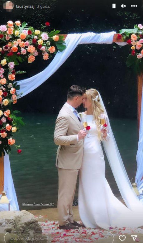 Daniel Martyniuk i Faustyna wzięli ślub na Bali! Kwiecisty ołtarz, wodospad i piękna, biała suknia