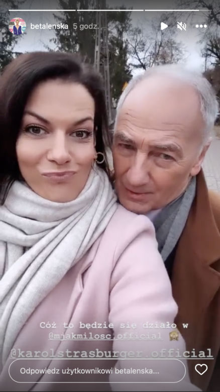 M jak miłość na planie odc. 1731. Patrycja (Alżbeta Lenska), Argasiński (Karol Strasburger)