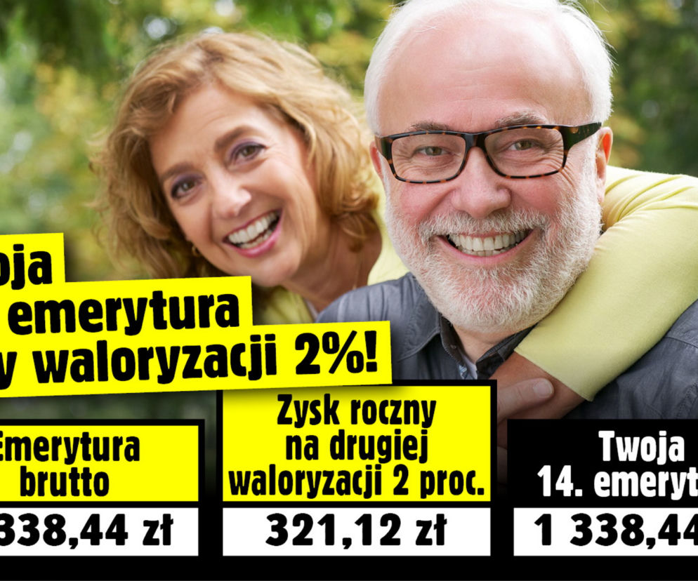 Twoja 14. emerytura przy waloryzacji 2%!