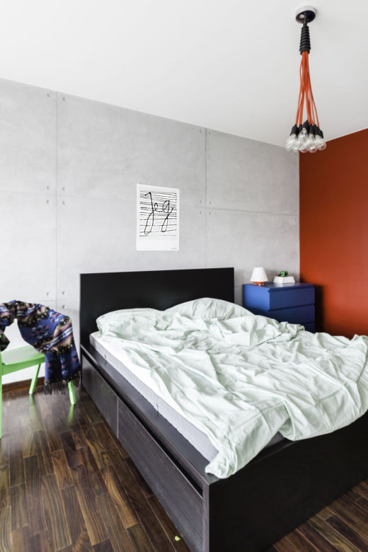Loft w kolorach betonu i cegły