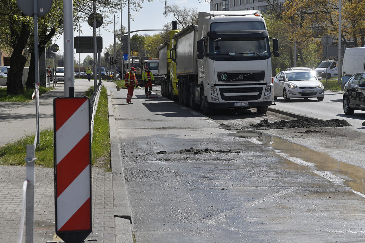 Remont Wisłostrady spowodował duży korek