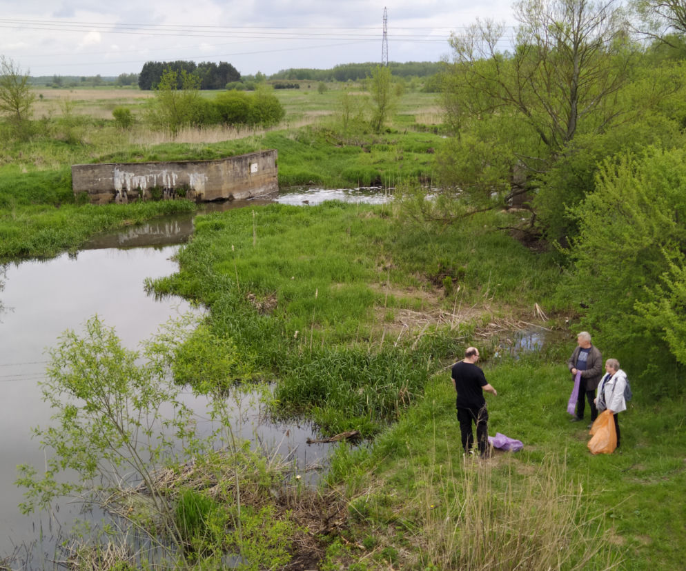 Sprzątanie okolic mostu kolejowego nad rzeką Muchawką przebiegało szybko i sprawnie