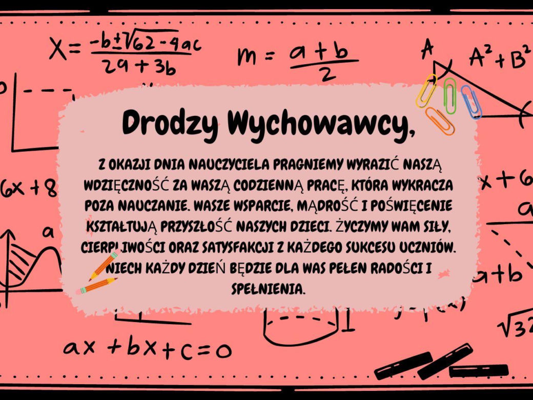 Życzenia od rady rodziców na Dzień Nauczyciela