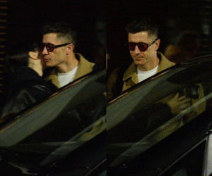 Robert Lewandowski całuje pod hotelem! Kapitan cichaczem zajechał na kadrę. Zdjęcia paparazzi