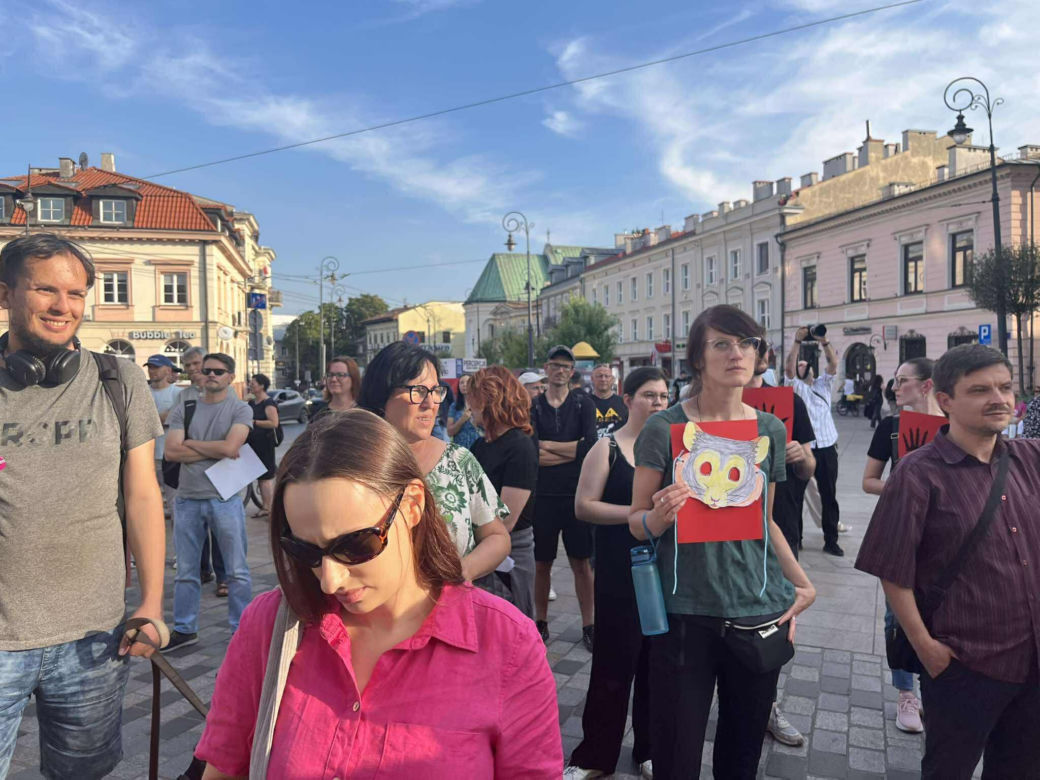 Protest w obronie Górek Czechowskich przed ratuszem