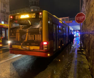Zderzenie dwóch autobusów na Trasie Łazienkowskiej 