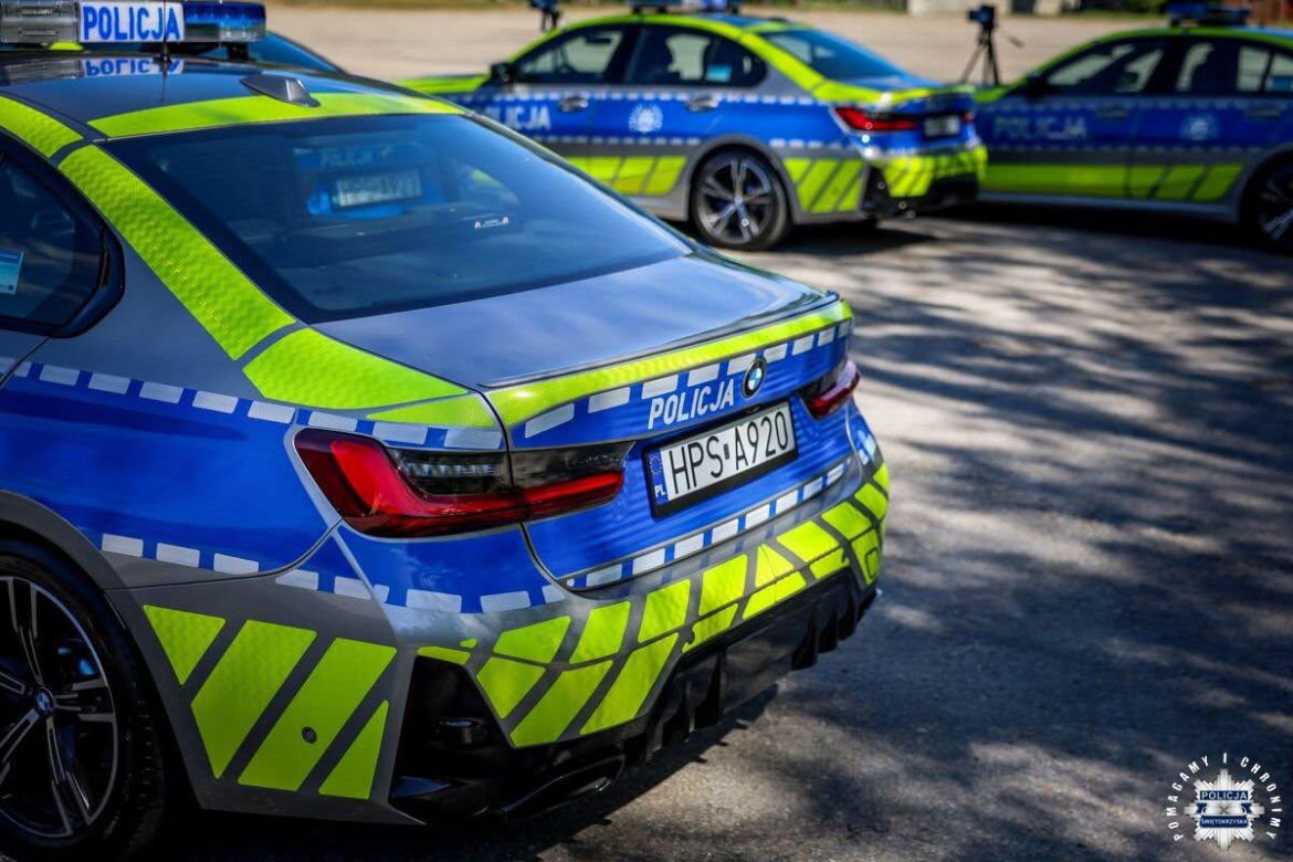 „Bestie” na świętokrzyskich drogach! Policja odbiera nowe BMW M340i xDrive i laserową broń na piratów