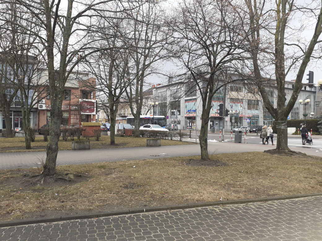 Jak wyglądał Skwer im. Jana Pawła II w Siedlcach i jego okolica w marcu 2021 roku