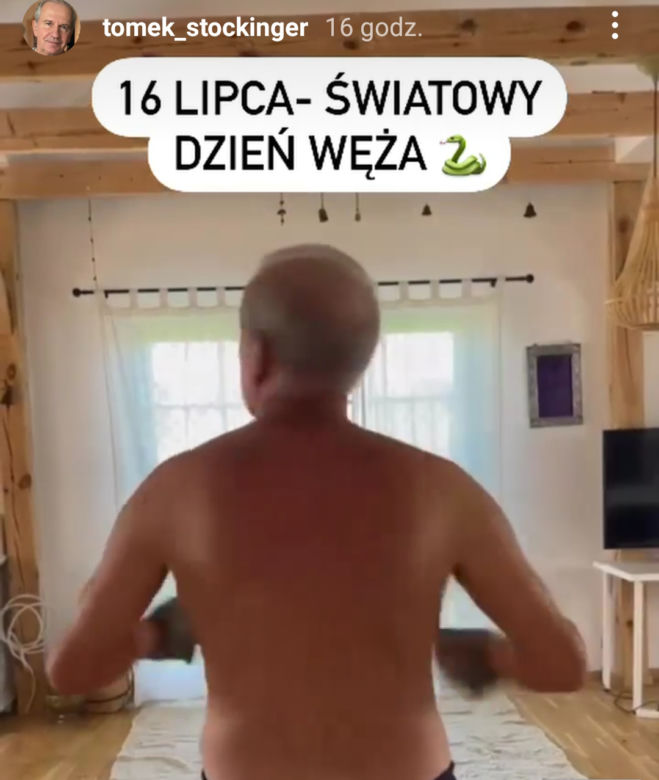 Tomasz Stockinger pokazał klatę jak Karol Strasburger