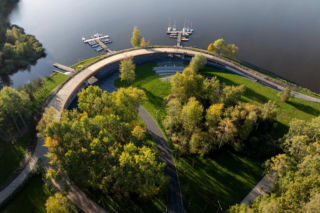 Przystań żeglarska w Tychach nad jeziorem Paprocany