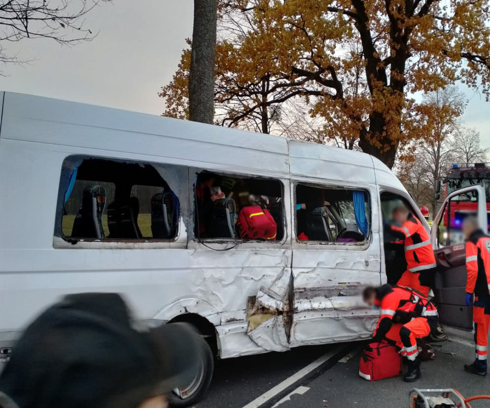 Wypadek busa pod Lidzbarkiem