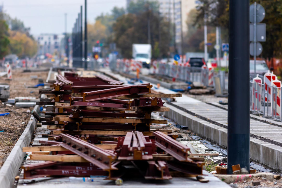 Tramwaj do Wilanowa – ul. Sobieskiego w stronę Wilanowa