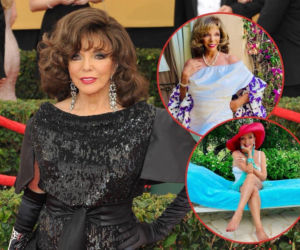 Dolce vita 93-letniej Joan Collins. Zabójcza figura, sporo młodszy ukochany i foteczki w basenie