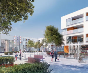 Dom Development, plac na Osiedlu Wilno i istniejąca już fontanna