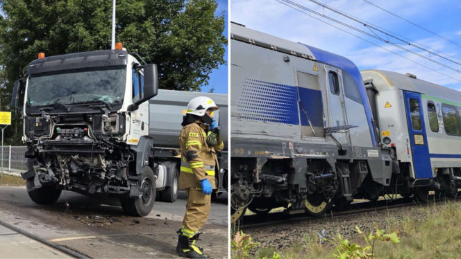 Ciężarówka wjechała w pociąg z 400 pasażerami! Dramatyczne sceny 