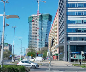 Budowa Hanza Tower - kwiecień 2020