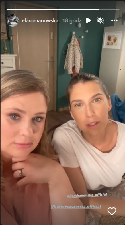 Barwy szczęścia. Elżbieta Romanowska (Aldona), Kamila Kamińska (Regina) na planie 