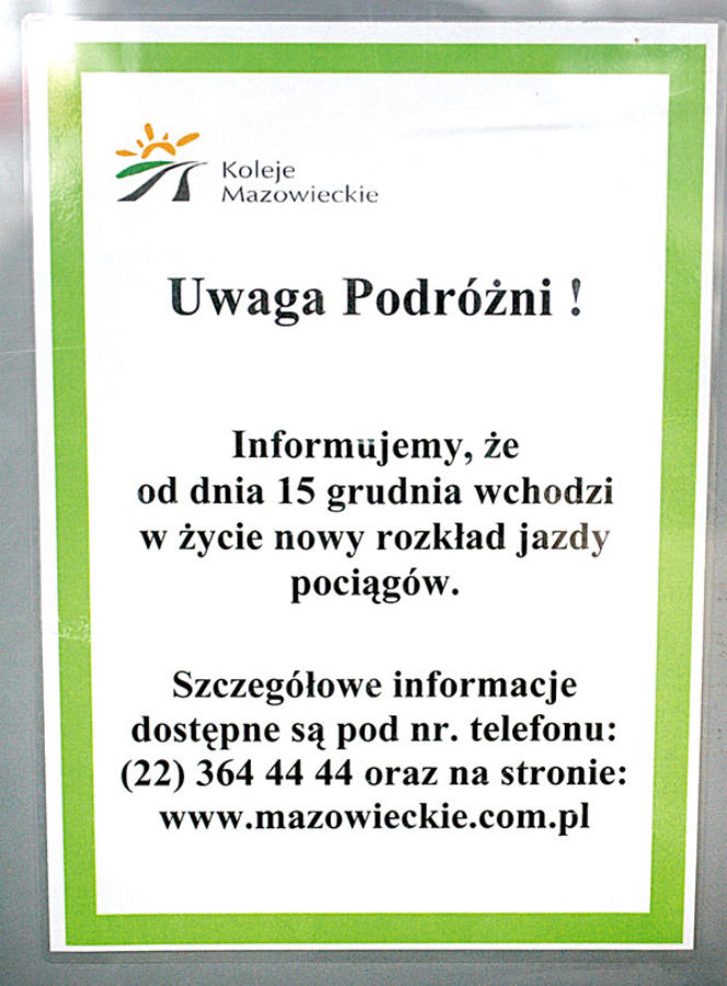 Będzie mniej pociągów na święta