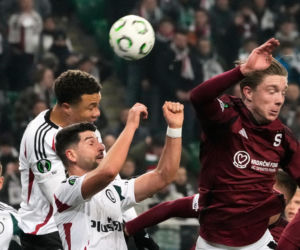 Karol Nawrocki na meczu Legia Warszawa - Sparta Praga